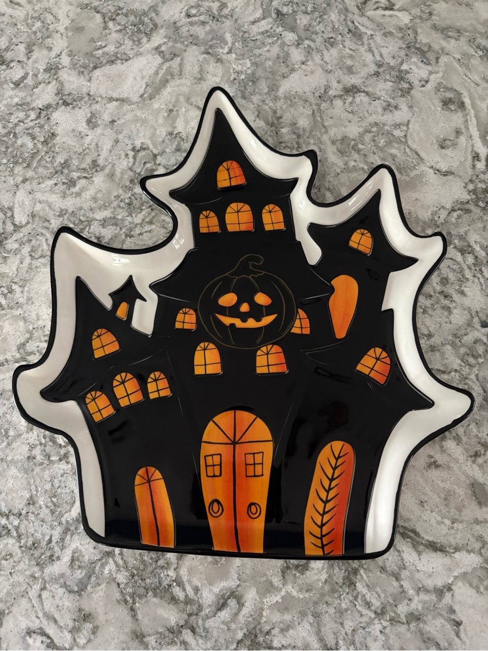 Ashland Halloween Haunted House Ceramic Serving Dish